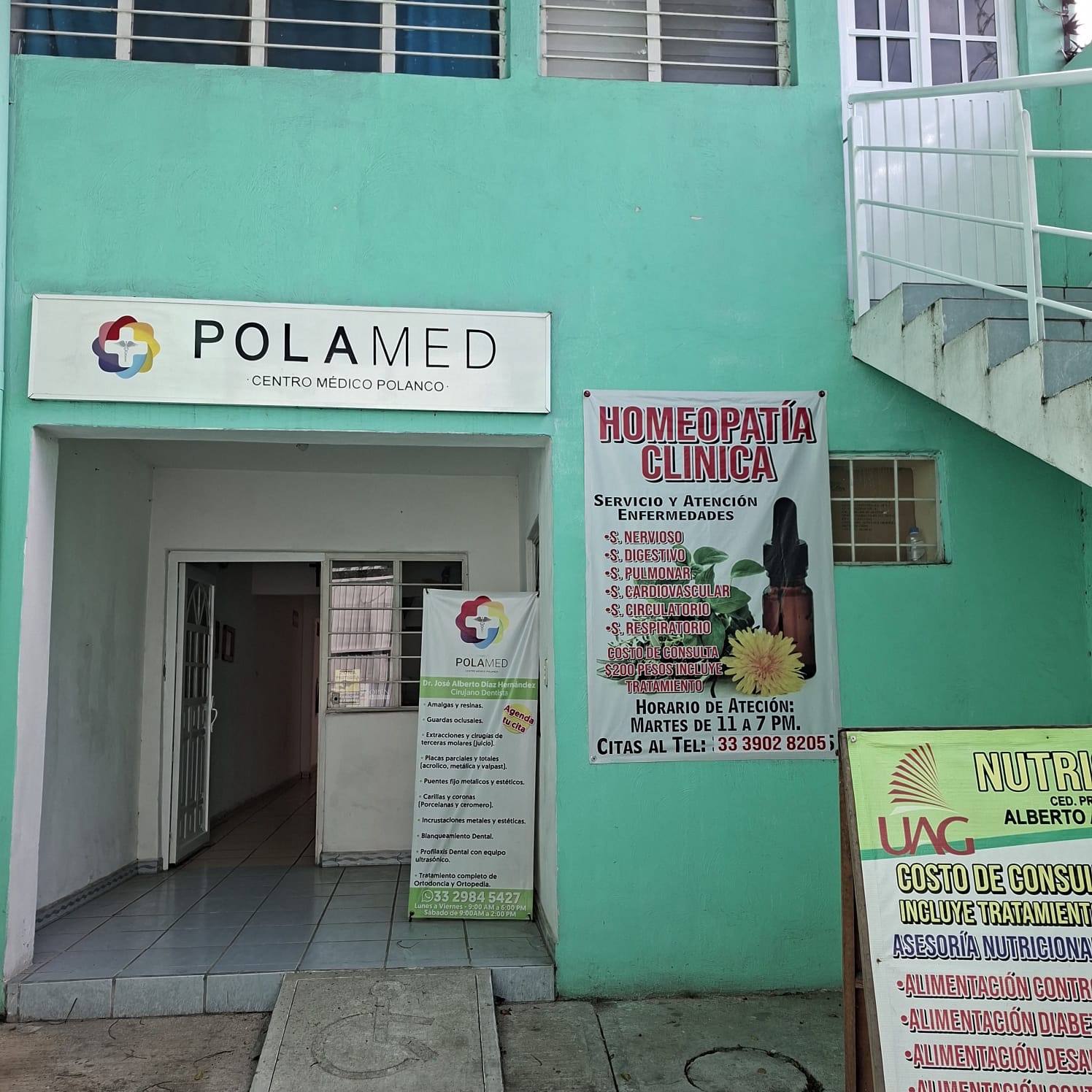 Fachada del lugar de atención